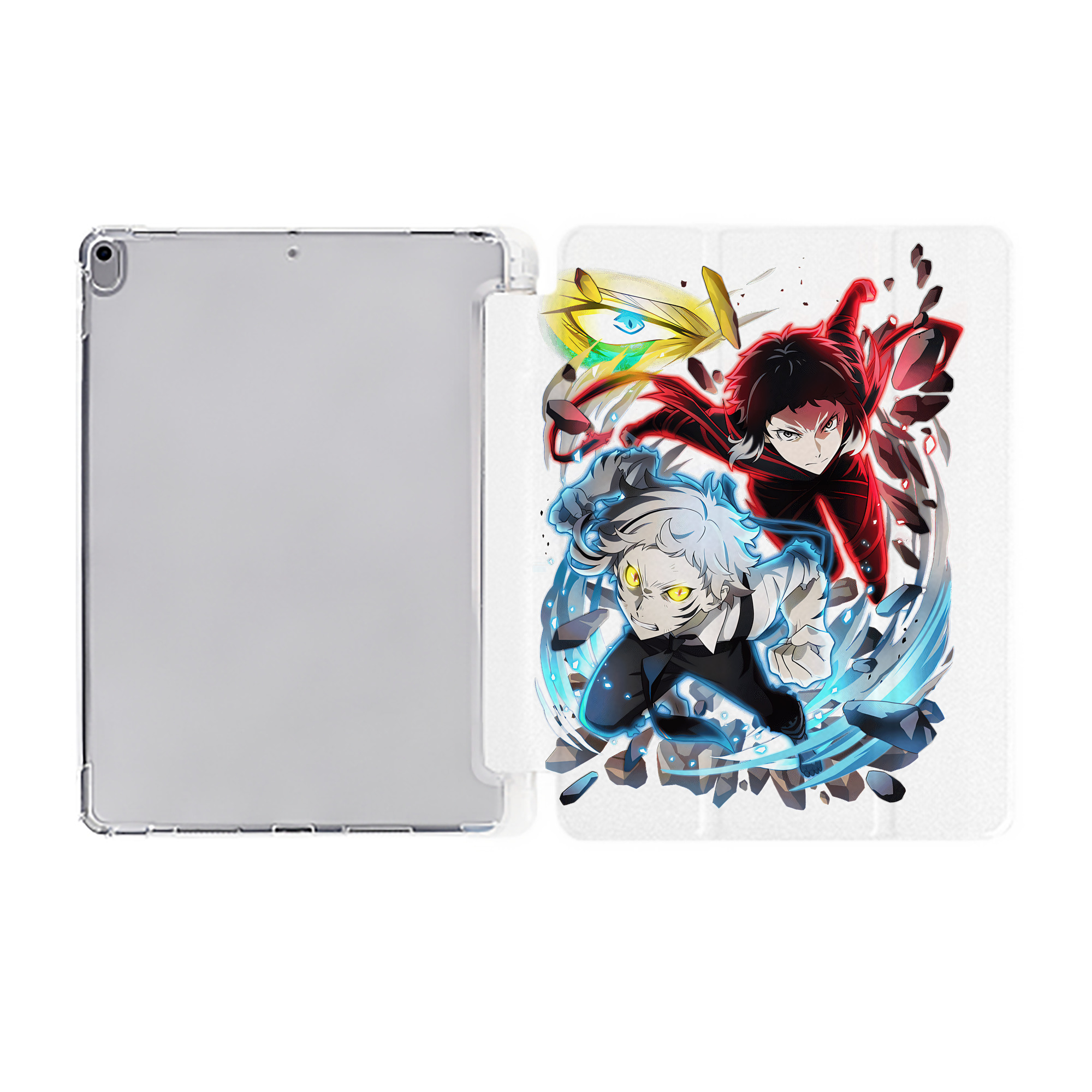 （画像用） 文豪ストレイドッグス Bungo Stray Dogs IPad ケース ペン収納付き 三つ折りスタンド PUレザー×シリコン 対応機種9.5/10.5/10.9インチ